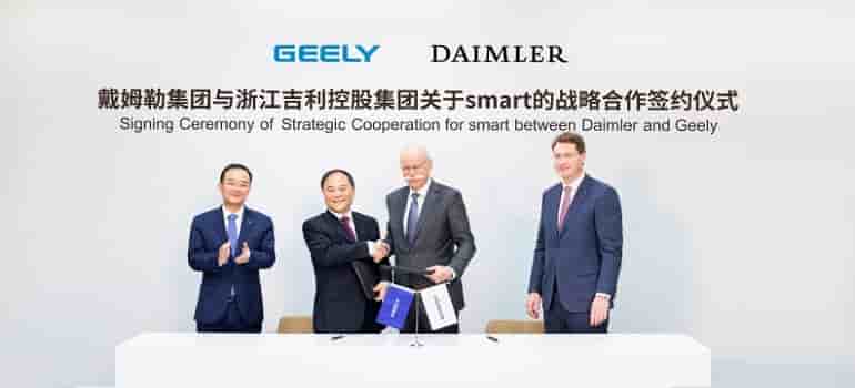 Signing ceremony of Strategic Cooperation for smart between Daimler and Geely