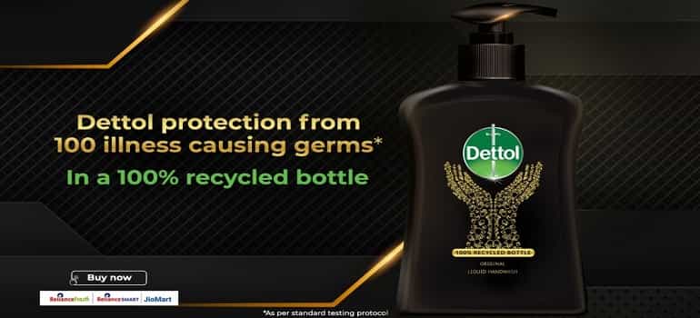 Dettol Handwash Made from 100 percent Recycled Plastic